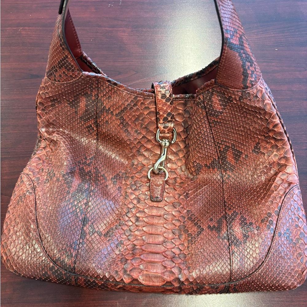 Vintage Gucci Jackie Python Hobo - image 8